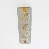 Pair of Modern Italian Brass and Murano Glass Textured Wall Sconces