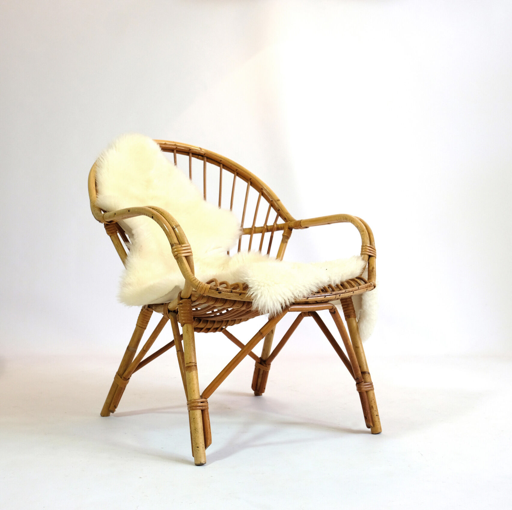 Fauteuil rotin des années 60-70