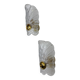 Pair of Murano frosted leaf sconces, textured glass & gilt details, Italy 1970s