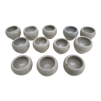 Individual stoneware snail dishes -lot of 12