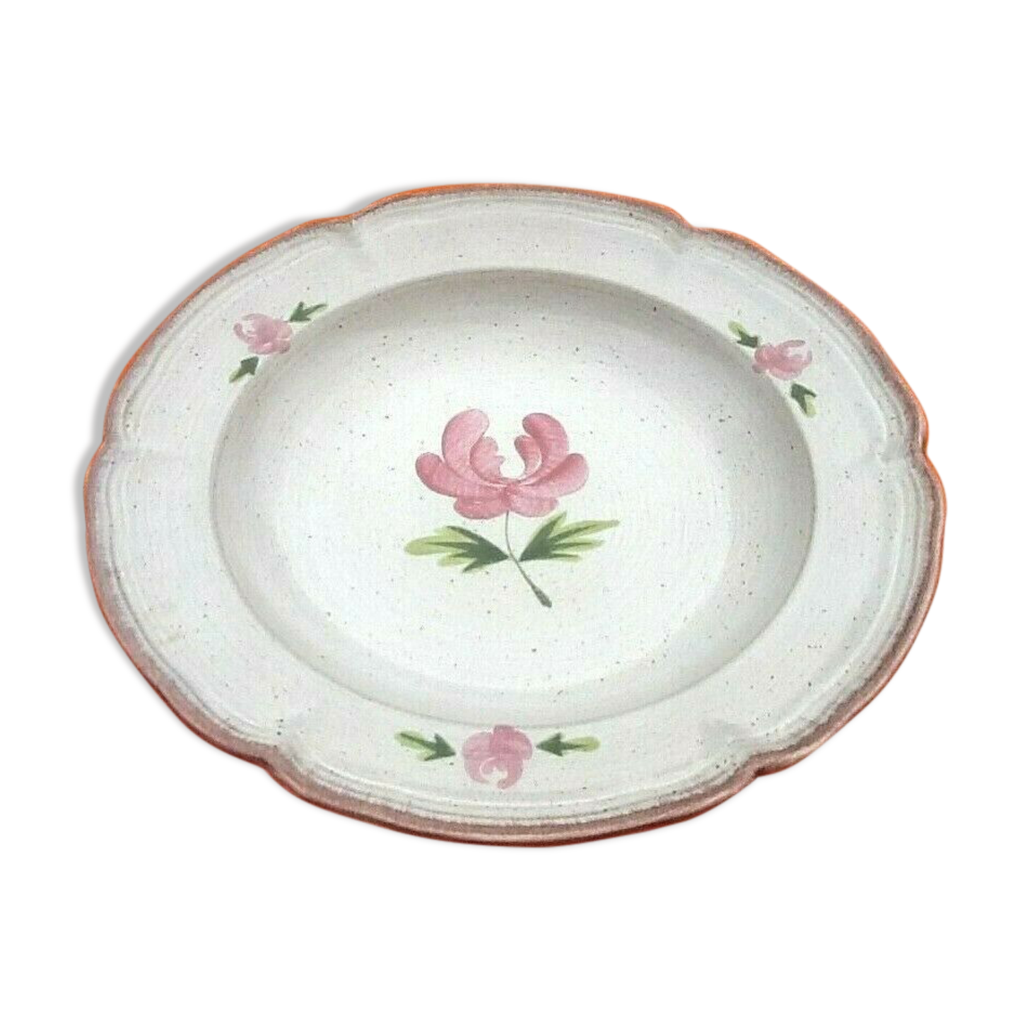 Hollow dish of round service polylobed Faience of Niderviller (Moselle)