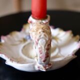 1917 hand-painted hand-held candlestick, dated, signed and numbered