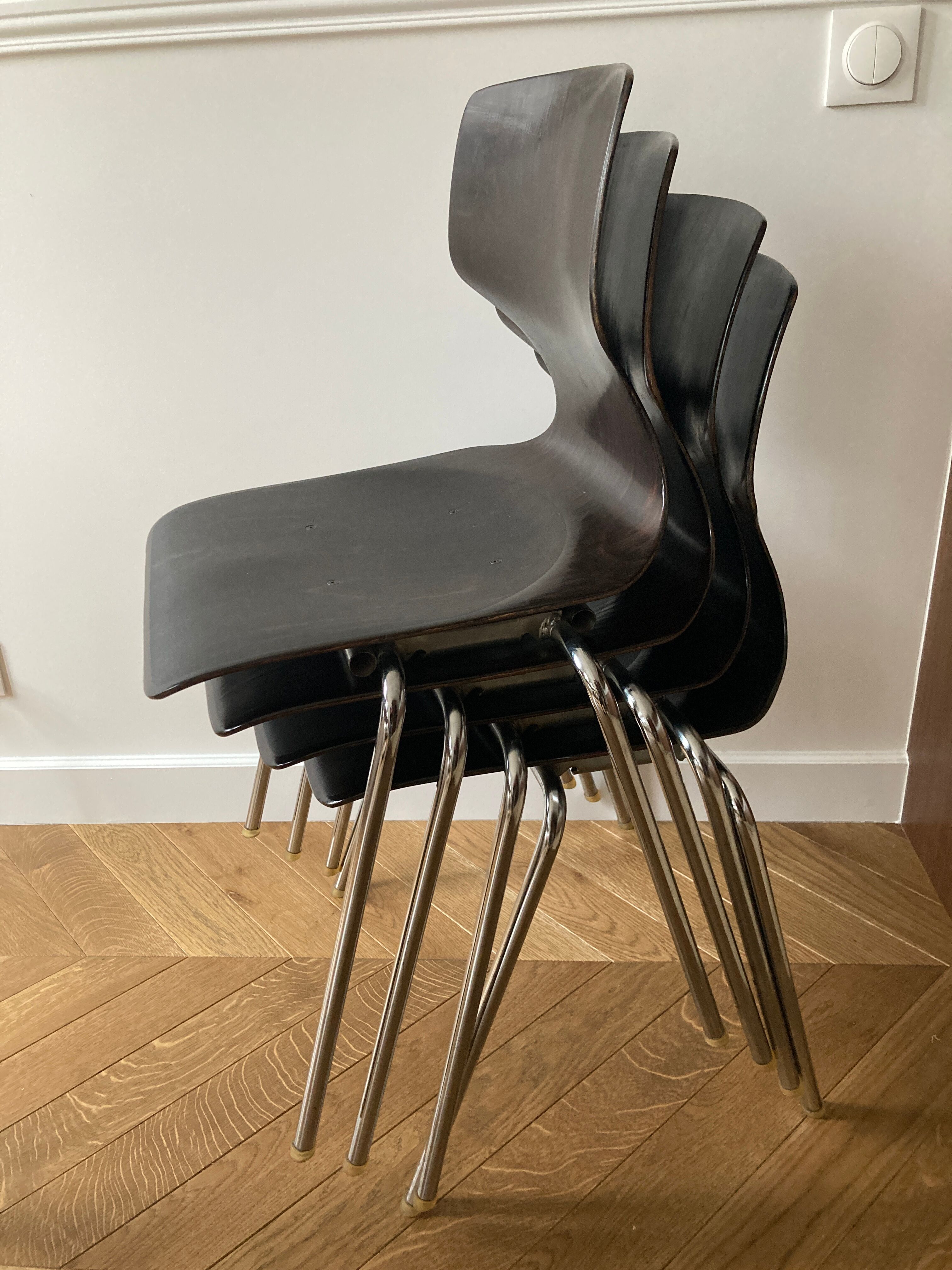4 chaises Flötotto Pagwood vintage