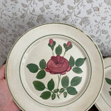 Two pink earthenware plates