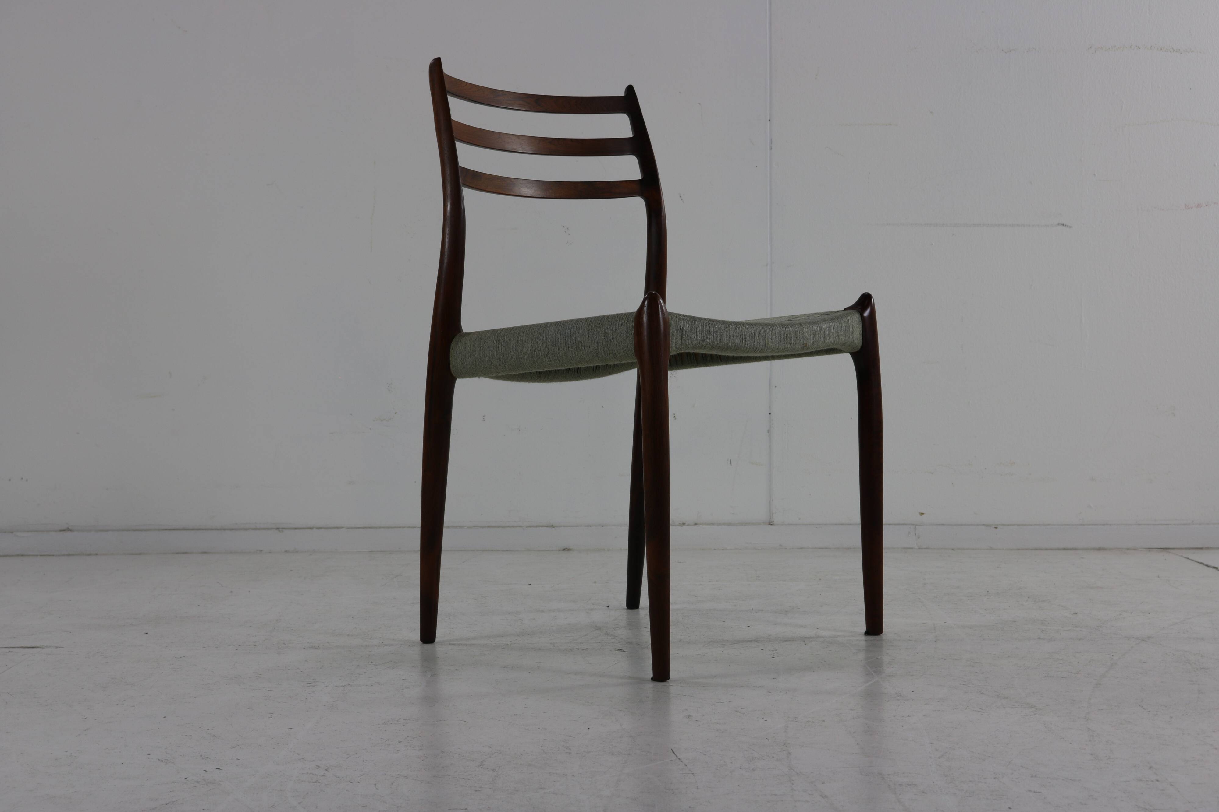 Danish design rosewood dining chairs by Niels Otto Møller for Møller Denmark