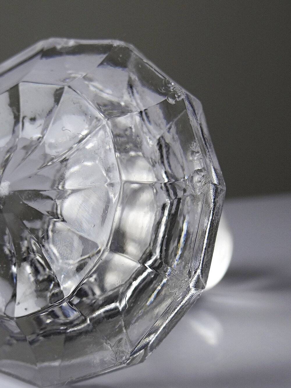 Antique wine decanter, faceted cut crystal