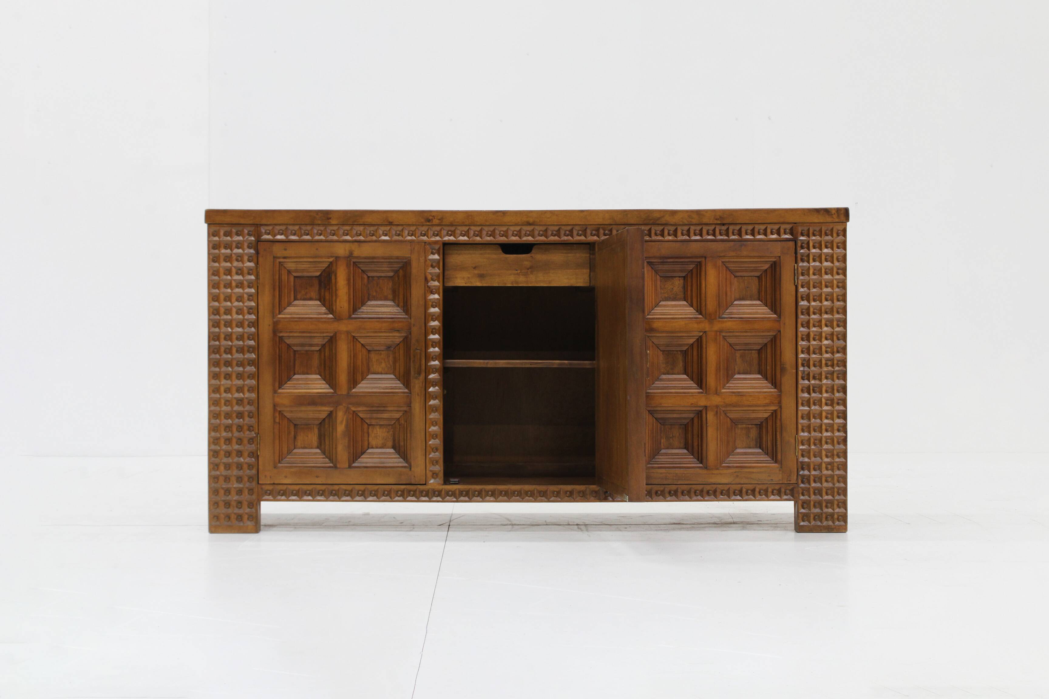 Spanish Brutalist Sideboard solid wood