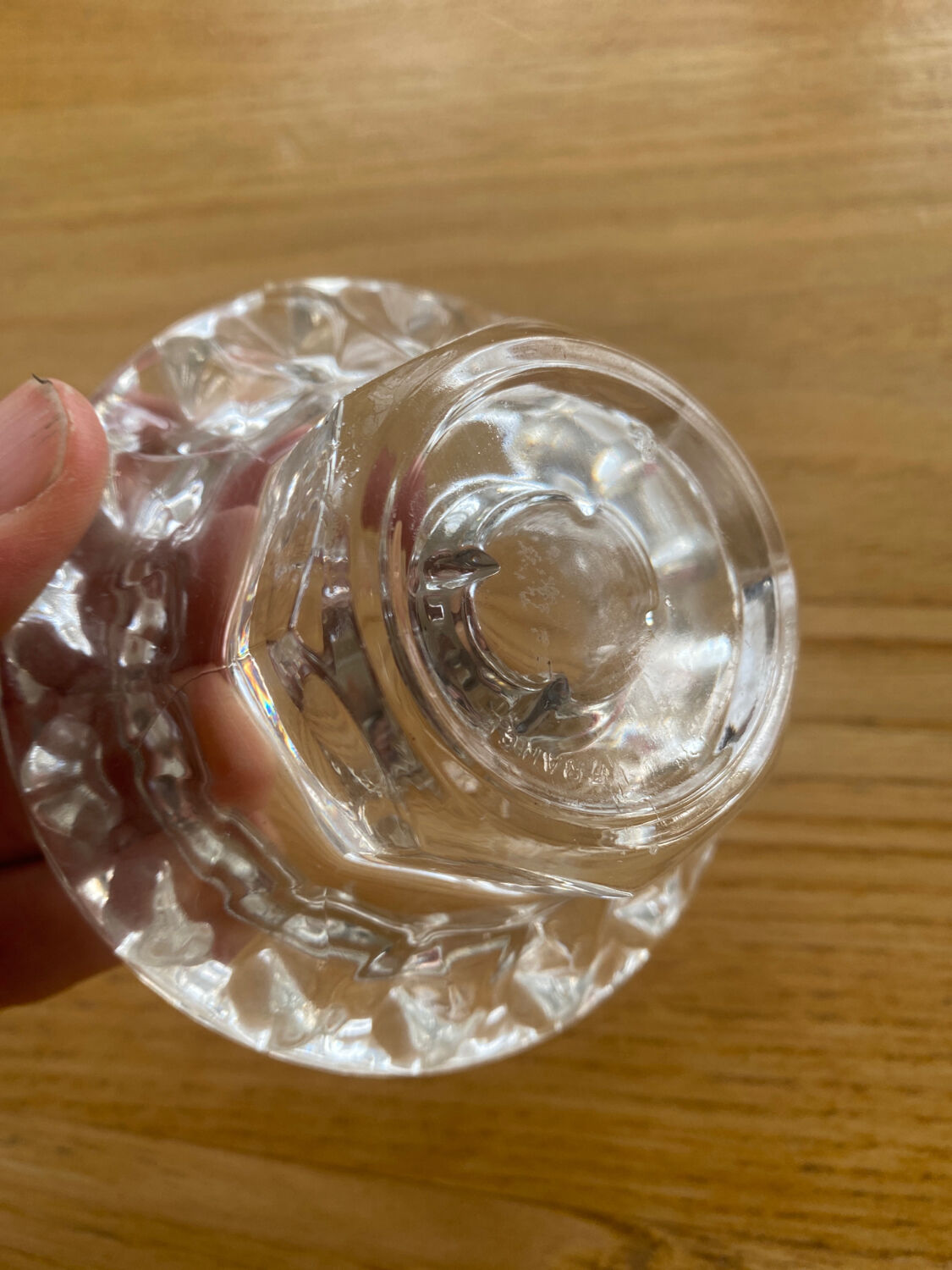 Moulded glass candle holder