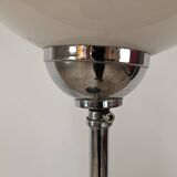 70's floor lamp in metal and white glass