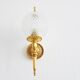 Golden mid century wall lamp by JSB Leuchten with glass ball shade