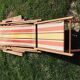 Old Wooden and Bayadere Canvas Deckchair