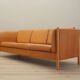 Orange leather sofa, Danish design, 1970s, production: Denmark