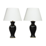 Paire de lampes en céramique italienne du milieu du siècle.
