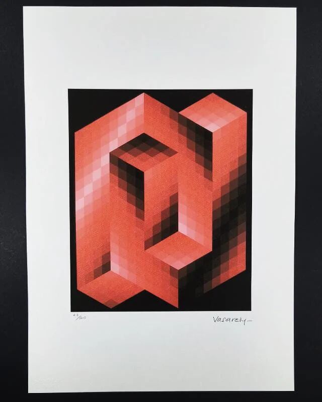 1970s Victor Vasarely limited numbered edition lithograph.