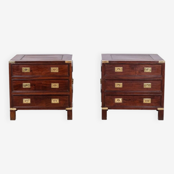 Pair of mahogany marine chests of drawers. 1950s.