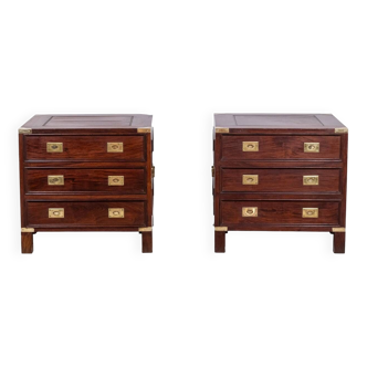 Pair of mahogany marine chests of drawers. 1950s.
