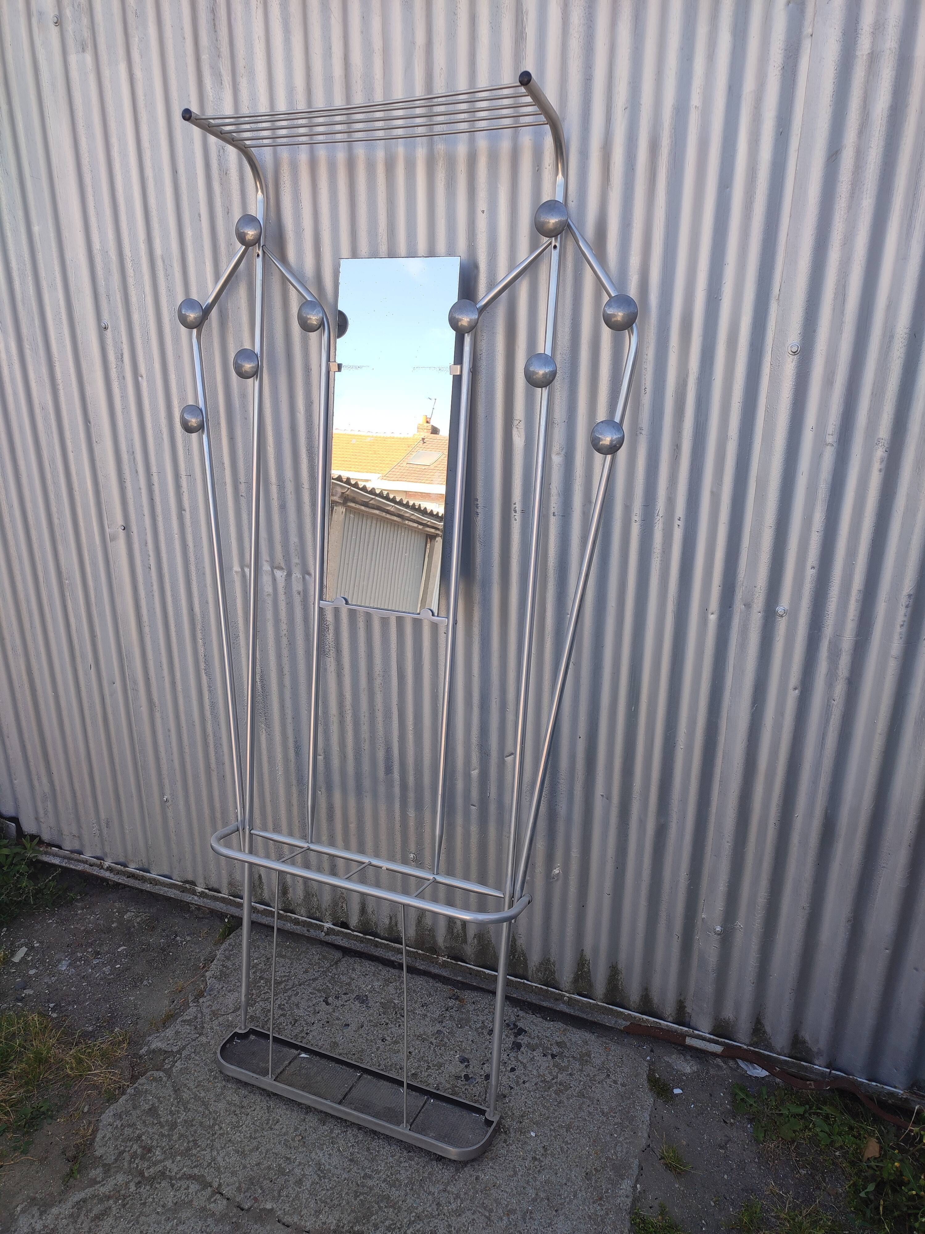 Coat rack and umbrellas aluminum 1950