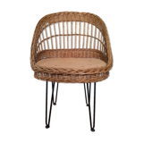Wicker armchair, 1950s