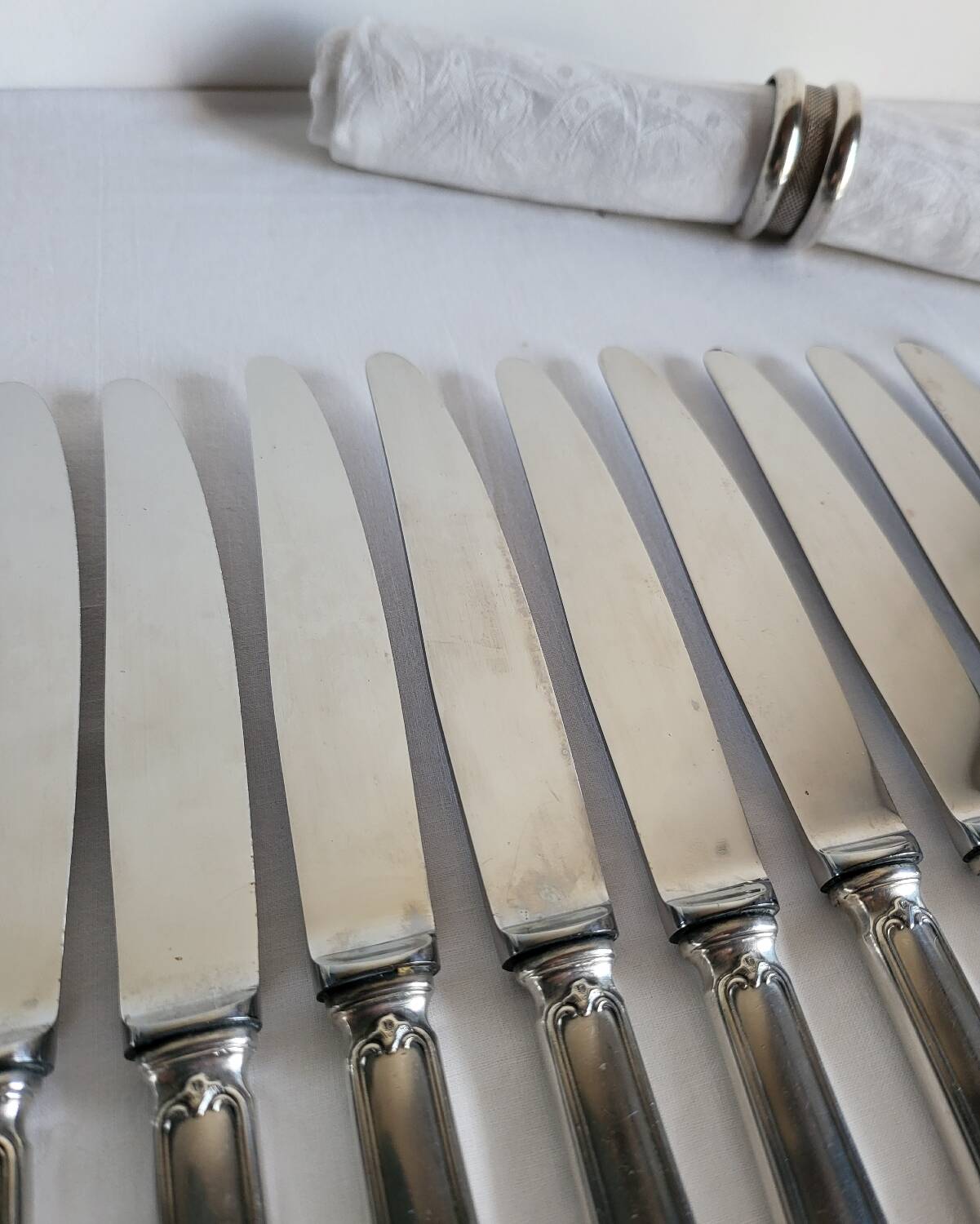 12 silver-plated table knives with stainless steel blades nogent