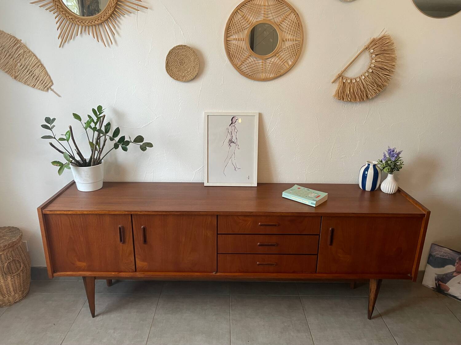 Very beautiful vintage Scandinavian teak sideboard
