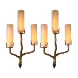 Arlus Publisher. Pair of appliques in gilded bronze