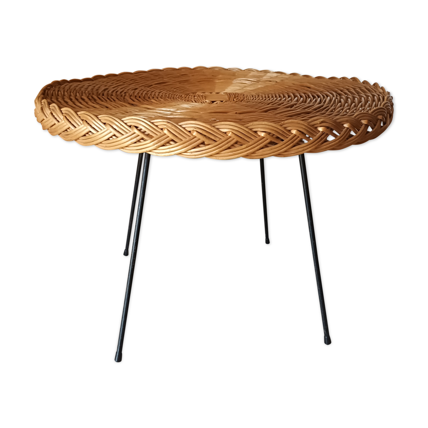 Vintage wicker coffee table