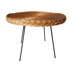 Table basse vintage en - osier