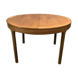 70s teak round table with butterfly extension