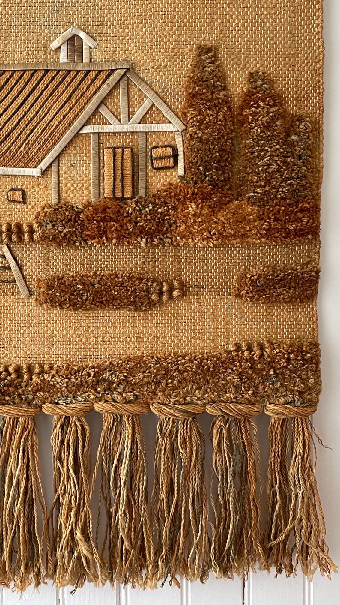 Decorative jute tapestry from the 1970s