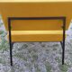 Vintage 50s armchair with black metal base and fabric seats
