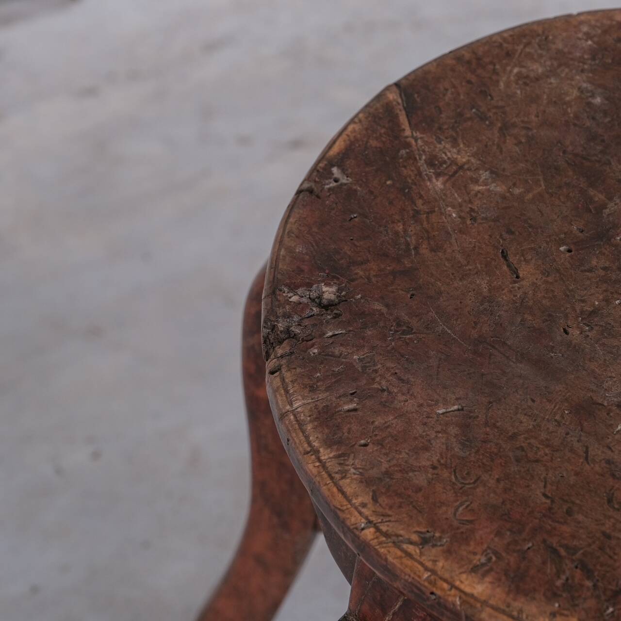 Antique Five Legged Asian Stool