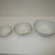 Suite of 3 avignon porcelain mortars with pestle