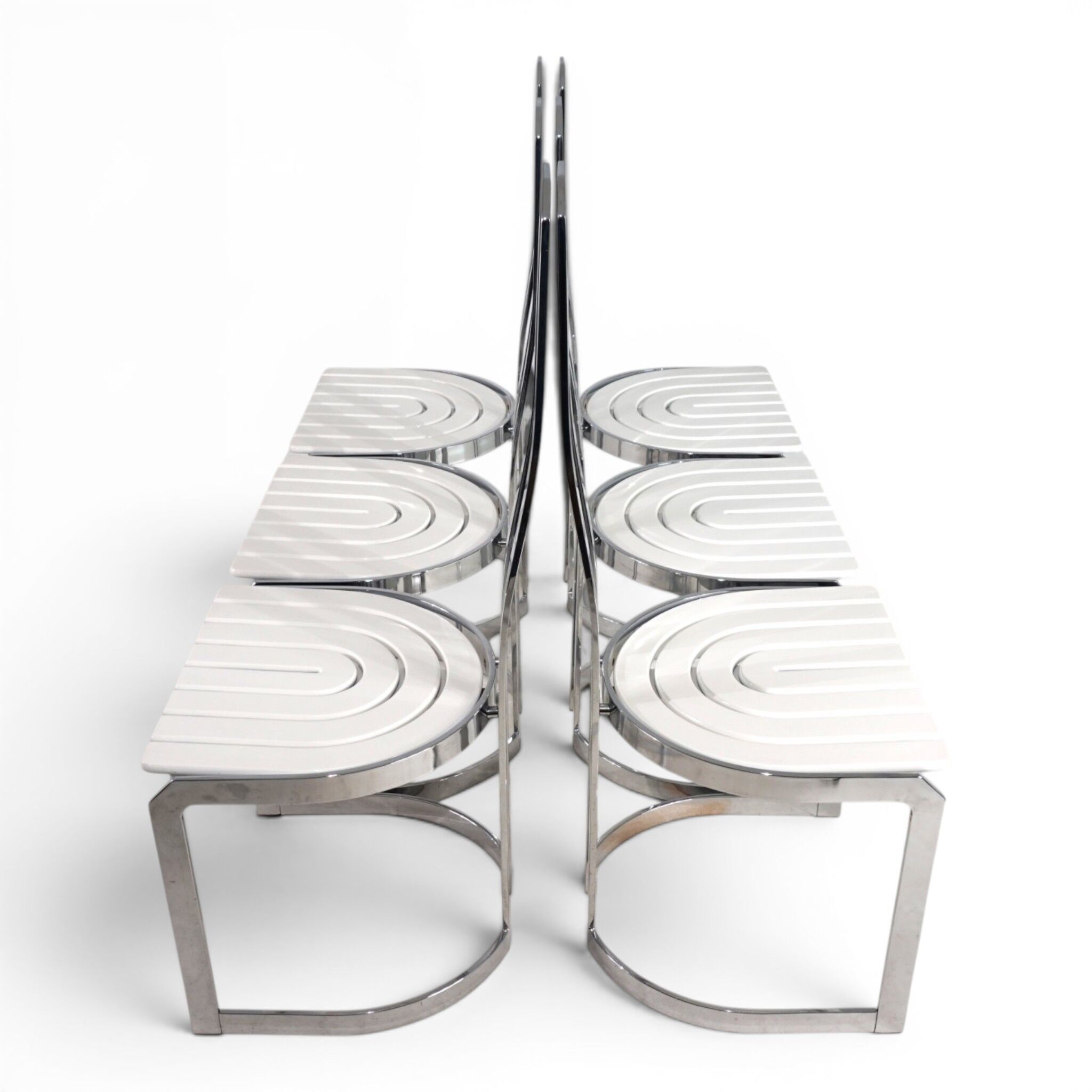 Ensemble de 6 chaises de salle à manger Allmilmö postmodernes, 1980