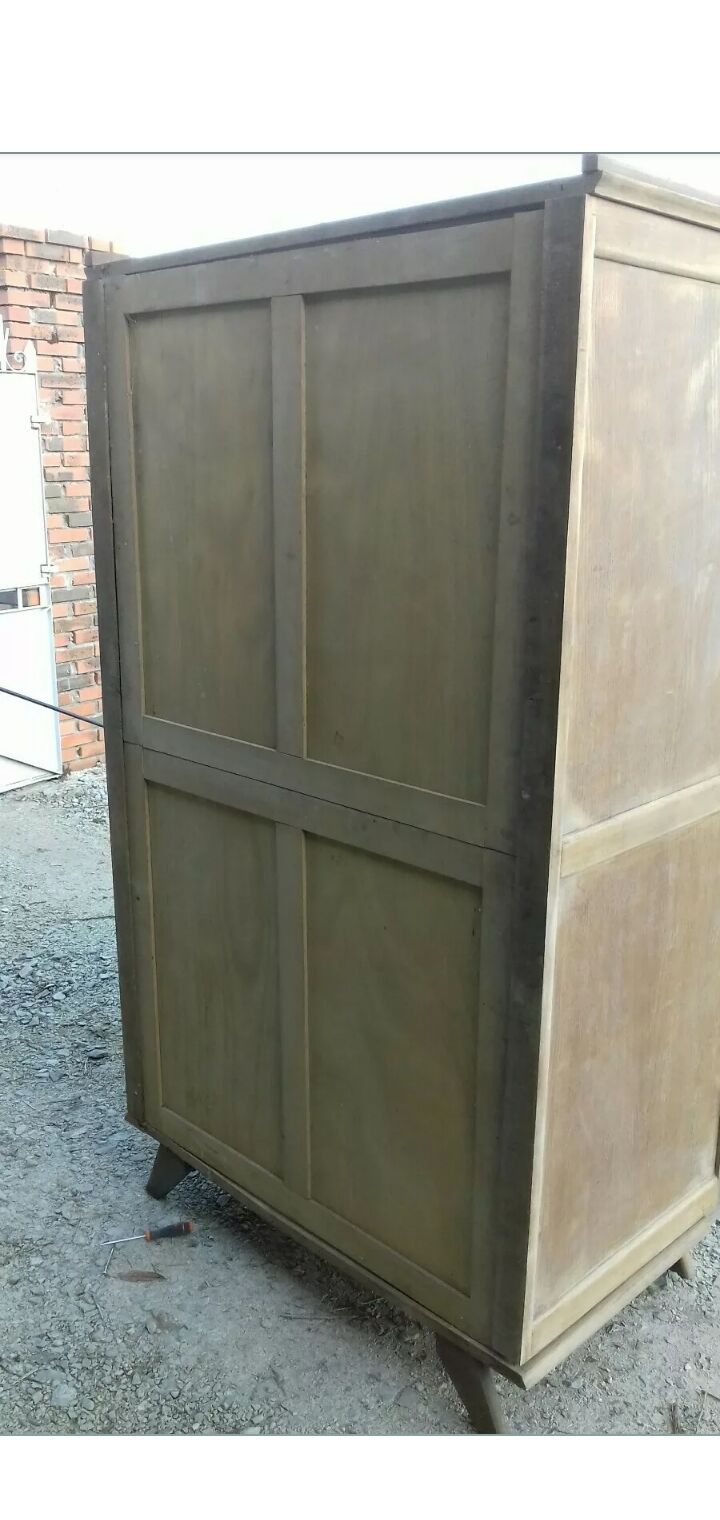 Cabinet feet compass 2 doors wooden gross vintage