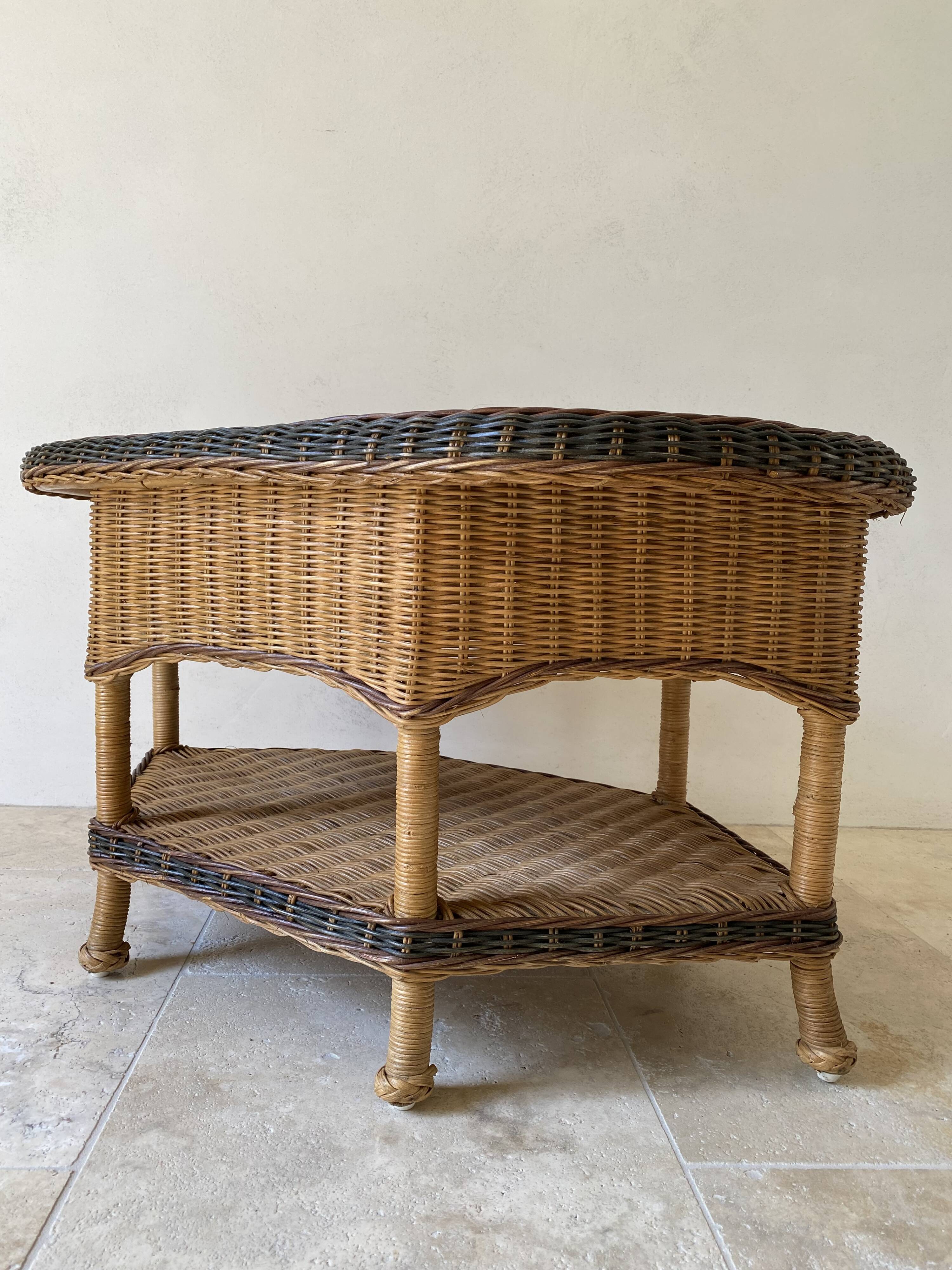 Vintage rattan coffee table – 1970s Riviera spirit