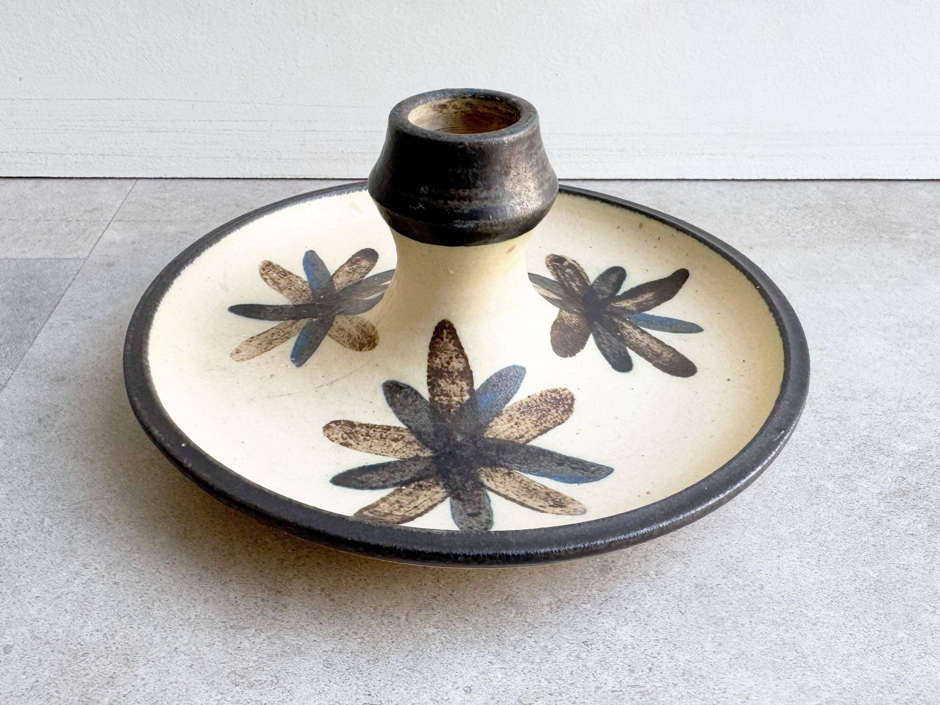 Danish 70s ceramic candle holder by MIT Stoneware