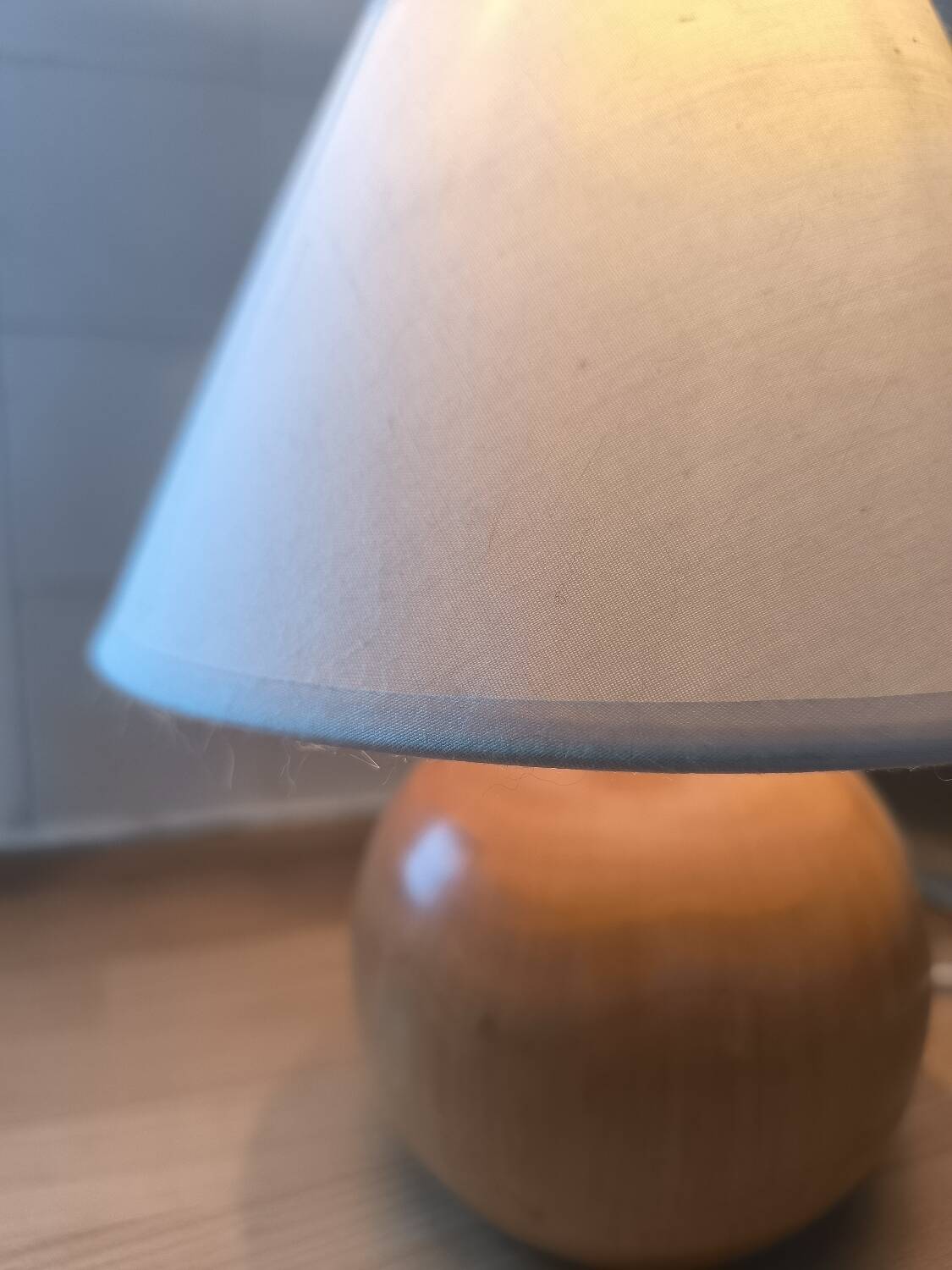 Walnut wood ball table lamp 1970