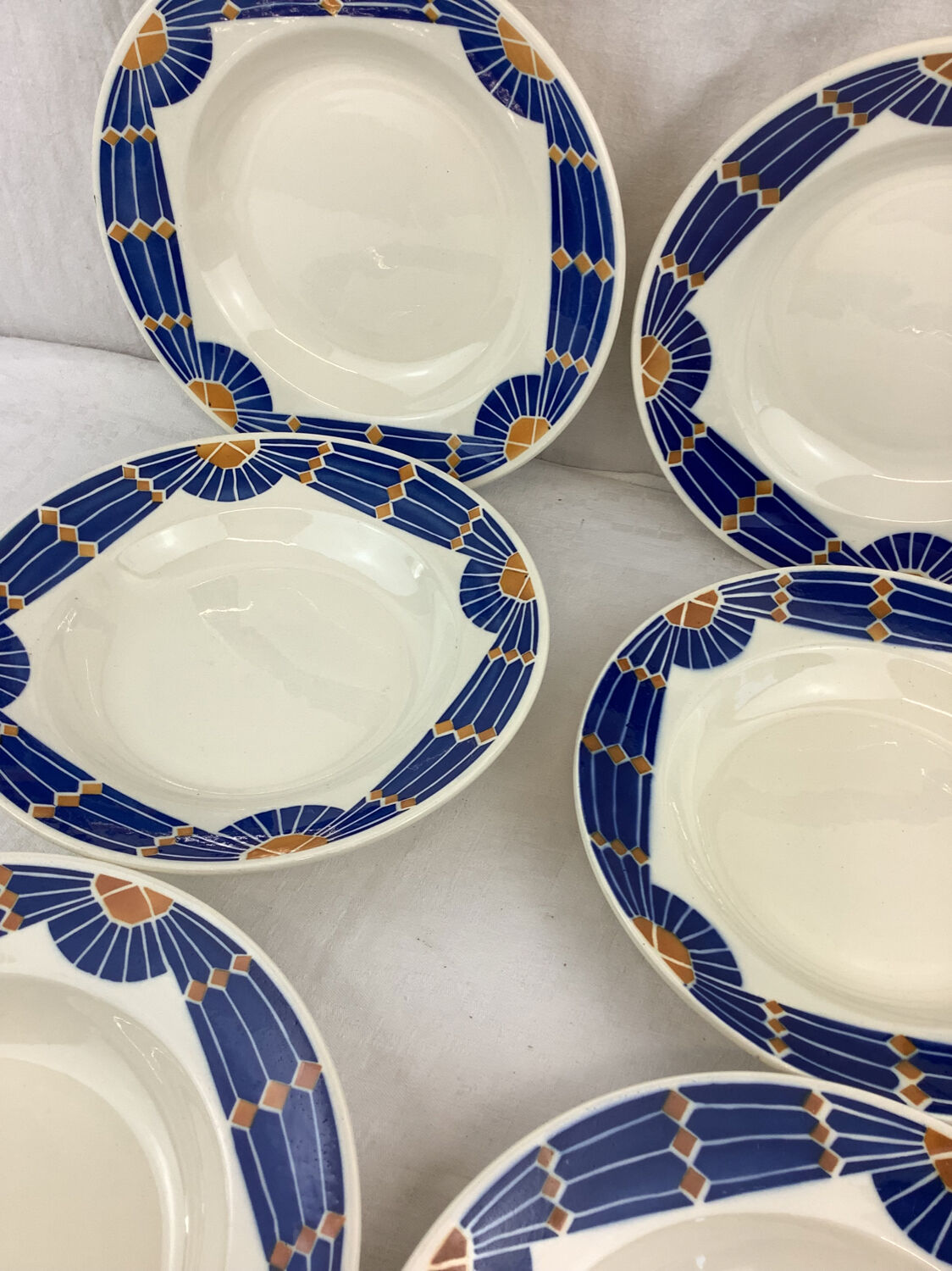 6 hollow plates made in france badonviller