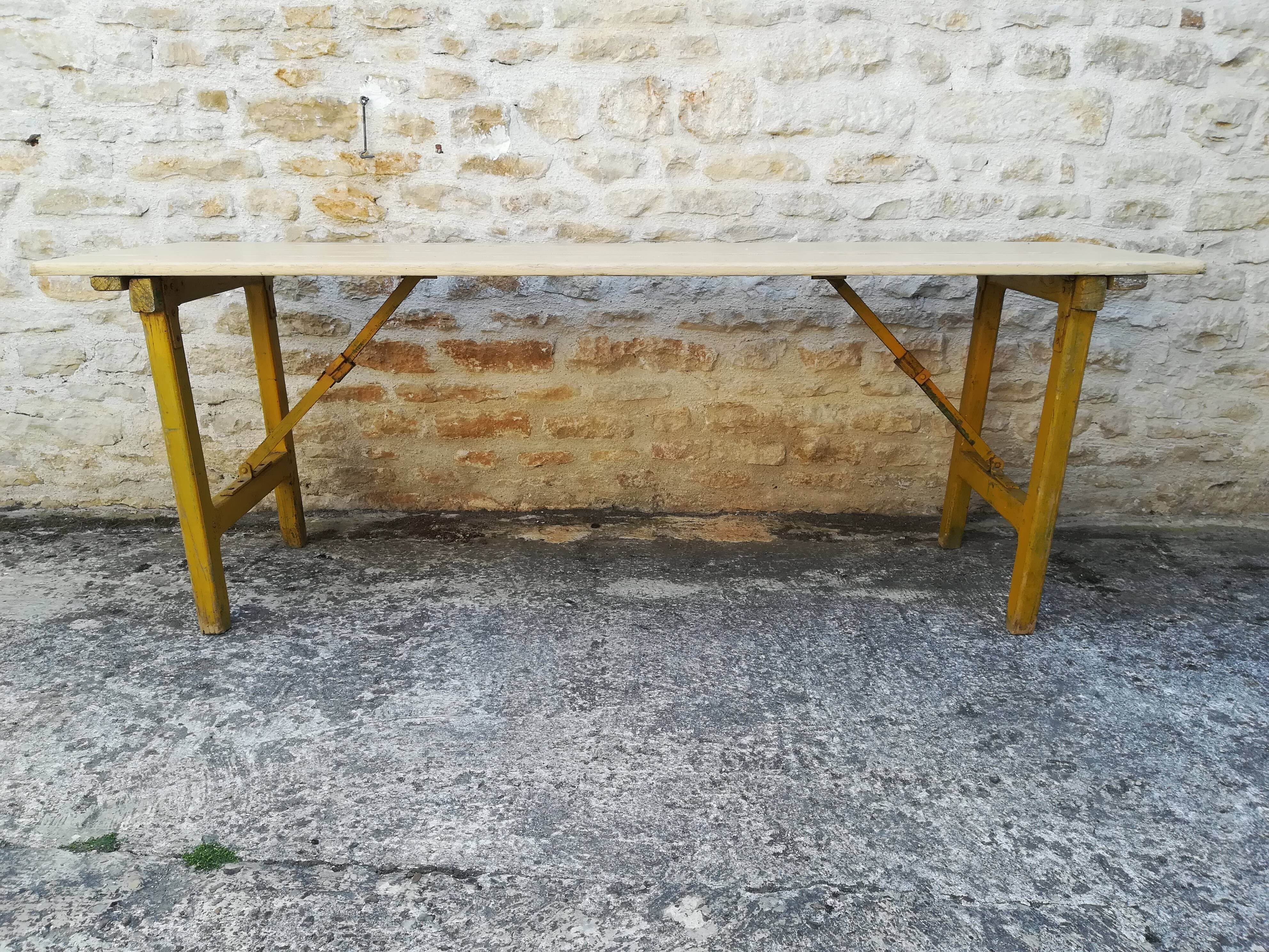 Folding brewery table