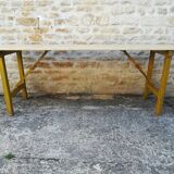 Folding brewery table