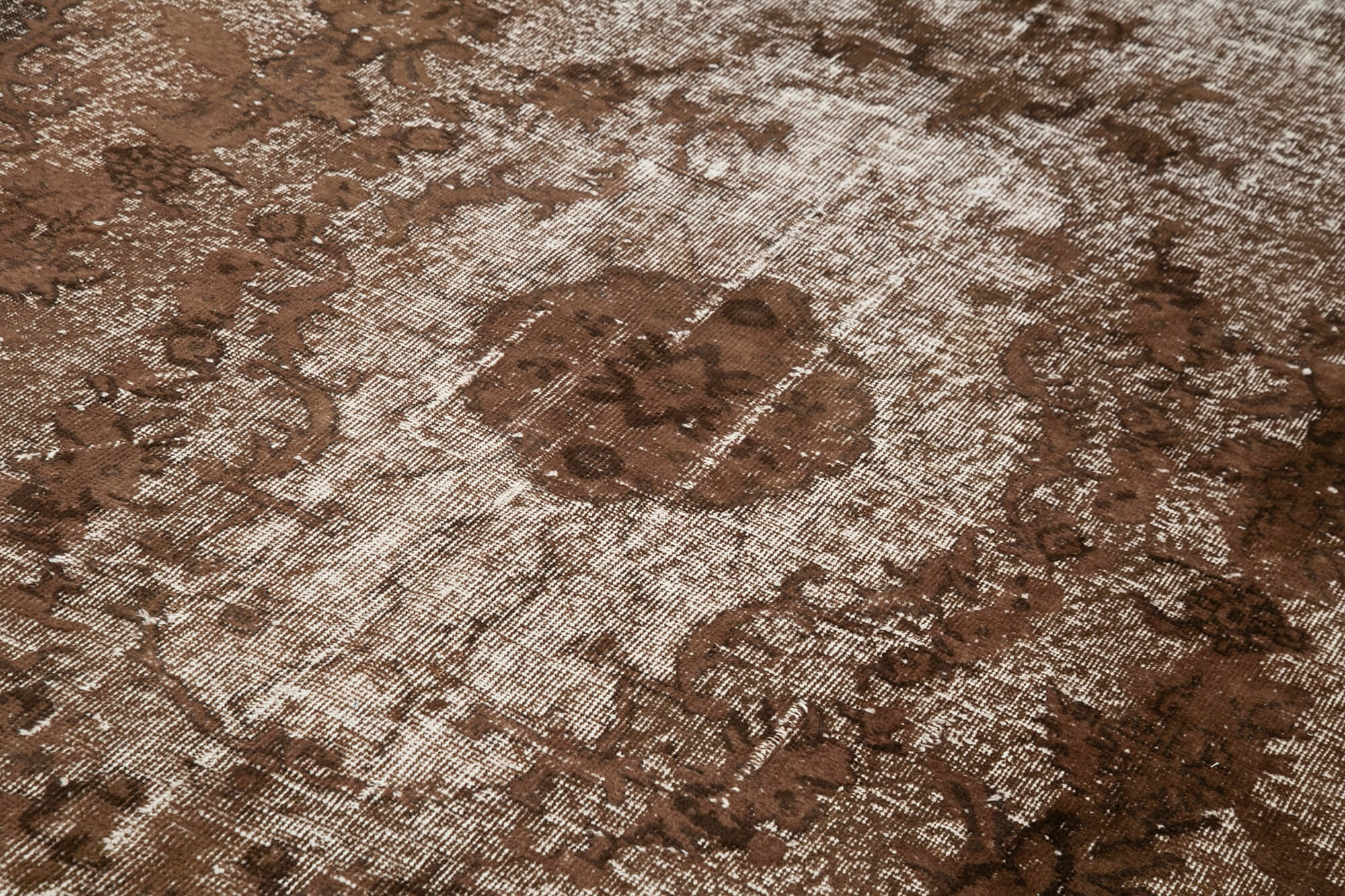 Handmade rustic anatolian 1980s 192 cm x 332 cm brown rug