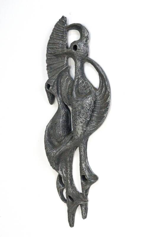 Brutalist Ars Munda resin wall decoration cranes - mid century modern