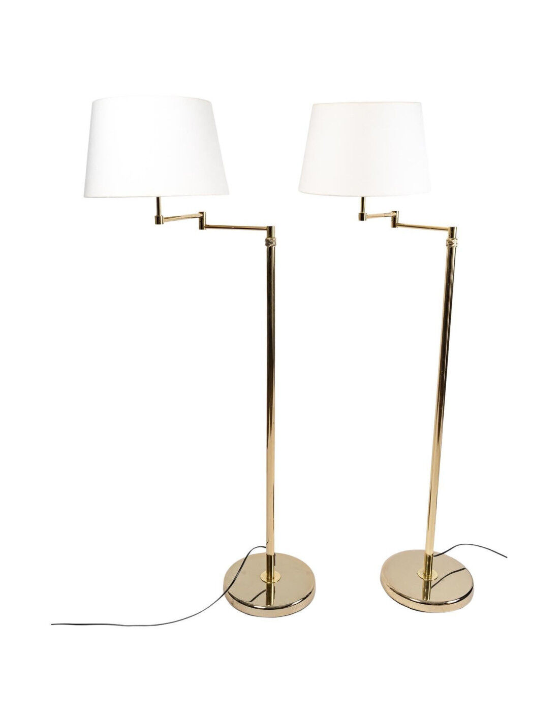 Pair of Floor Lamps, Brass Readers, XXth Century