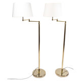 Pair of Floor Lamps, Brass Readers, XXth Century