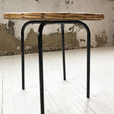 Wicker and metal coffee table