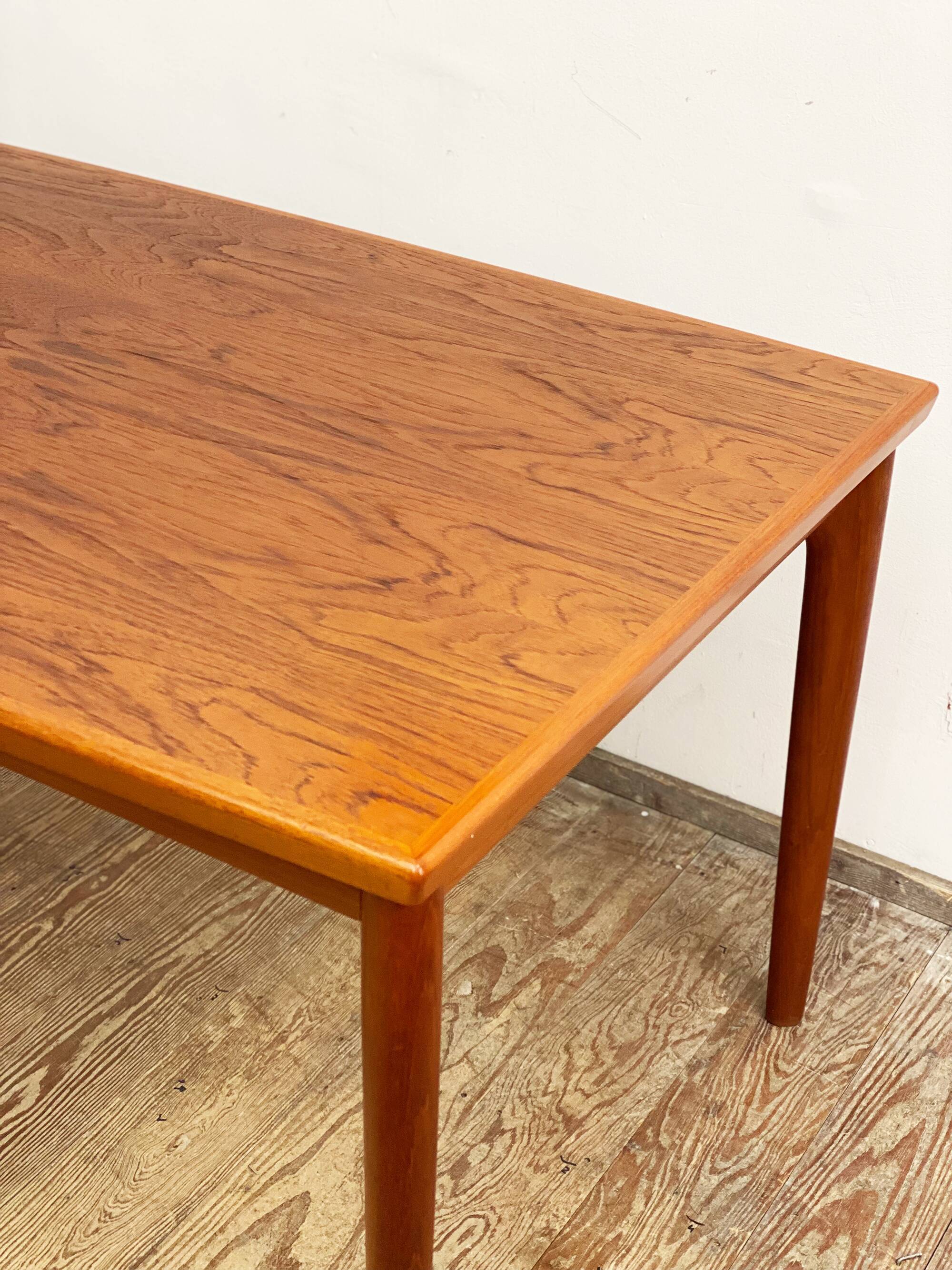 Danish mid century teak extendable dining table, denmark, 1960s