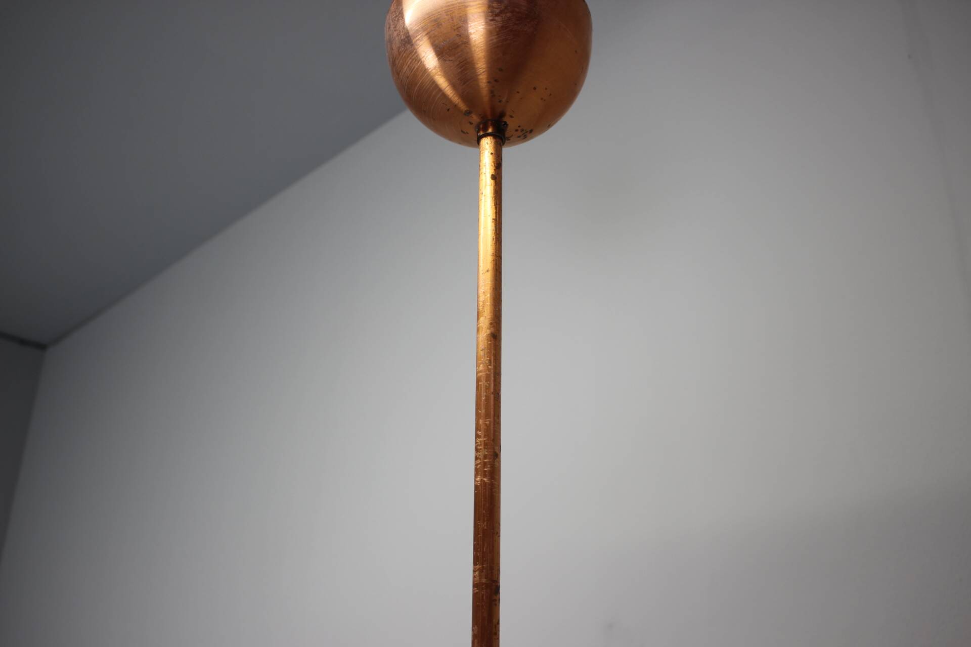 Bauhaus Copper Chandelier UFO by Josef Hurka, Czechoslovakia, 1930s
