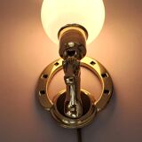 Gilded bronze wall lamp with iron and horse head 1950/1960.