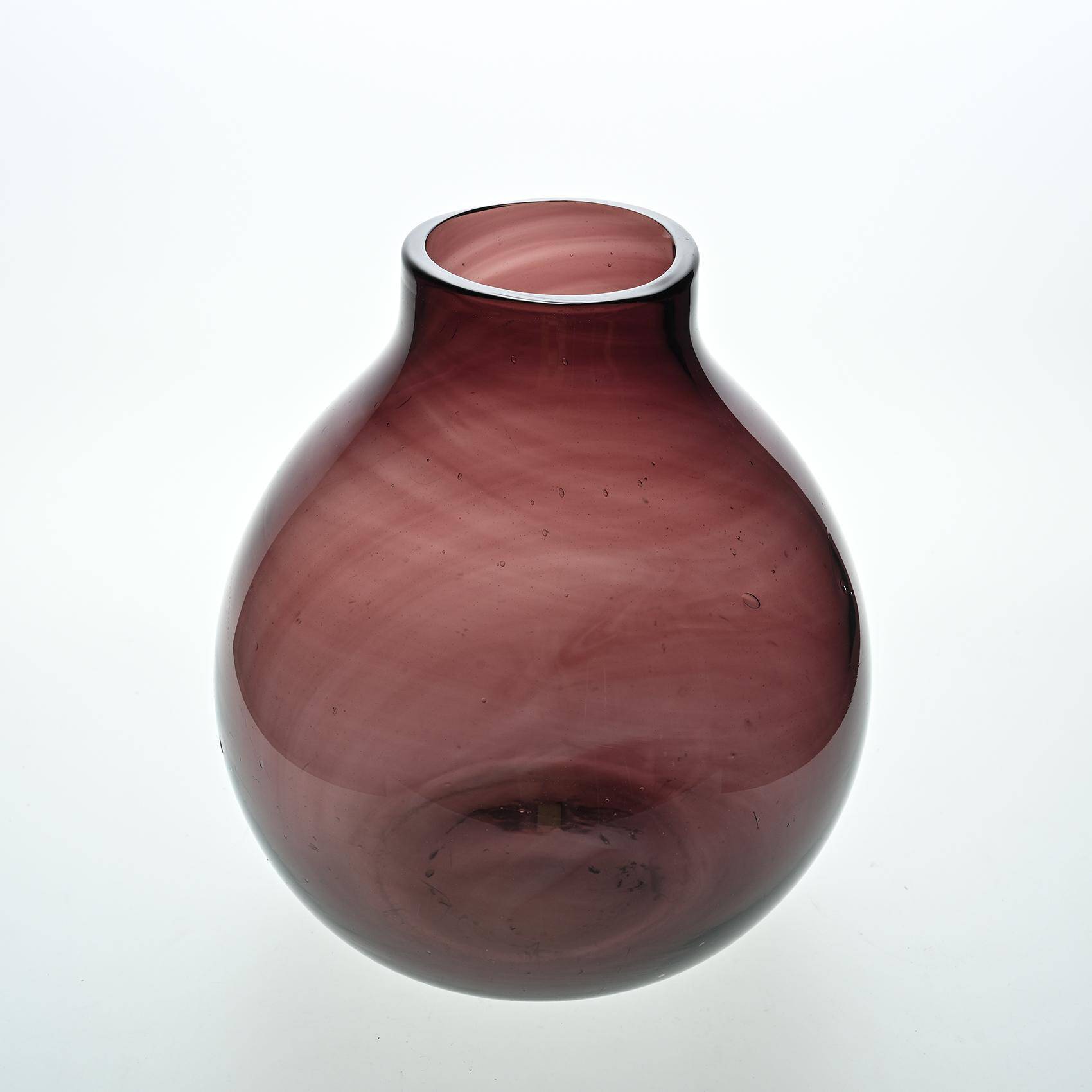 Set of five purple vases by Claude Morin, circa 1980
