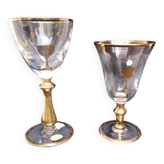 2 verres "souvenir de communion" en verre cristallin